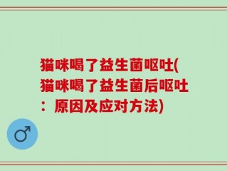 猫咪喝了益生菌呕吐(猫咪喝了益生菌后呕吐：原因及应对方法)