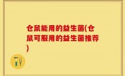 仓鼠能用的益生菌(仓鼠可服用的益生菌推荐)