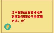 江中柑橘益生菌纤维片到底是智商税还是实用之选？大”
