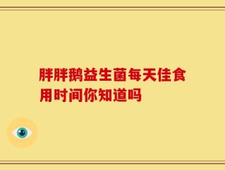 胖胖鹅益生菌每天佳食用时间你知道吗