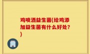 鸡喷洒益生菌(给鸡添加益生菌有什么好处？)