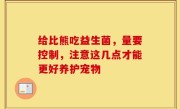 给比熊吃益生菌，量要控制，注意这几点才能更好养护宠物