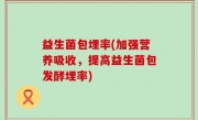 益生菌包埋率(加强营养吸收，提高益生菌包发酵埋率)