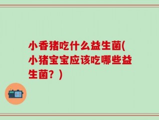 小香猪吃什么益生菌(小猪宝宝应该吃哪些益生菌？)