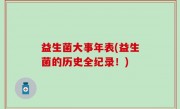 益生菌大事年表(益生菌的历史全纪录！)