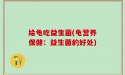 给龟吃益生菌(龟营养保健：益生菌的好处)