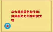华大基因黄色益生菌：健康新助力的神奇微生物