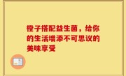 橙子搭配益生菌，给你的生活增添不可思议的美味享受
