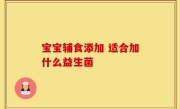 宝宝辅食添加 适合加什么益生菌