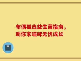布偶猫选益生菌指南，助你家喵咪无忧成长