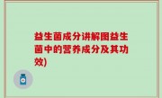 益生菌成分讲解图益生菌中的营养成分及其功效)