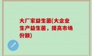 大厂家益生菌(大企业生产益生菌，提高市场份额)