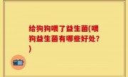 给狗狗喂了益生菌(喂狗益生菌有哪些好处？)