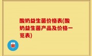 酸奶益生菌价格表(酸奶益生菌产品及价格一览表)