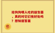 给狗狗喂人吃的益生菌，真的对它们有好处吗？想知道答案