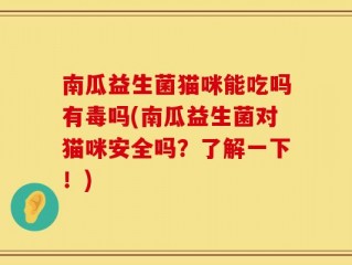 南瓜益生菌猫咪能吃吗有毒吗(南瓜益生菌对猫咪安全吗？了解一下！)