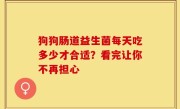 狗狗肠道益生菌每天吃多少才合适？看完让你不再担心