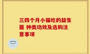 三四个月小猫吃的益生菌 种类功效及选购注意事项