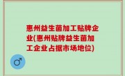 惠州益生菌加工贴牌企业(惠州贴牌益生菌加工企业占据市场地位)