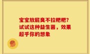 宝宝放屁臭不拉粑粑？试试这种益生菌，效果超乎你的想象