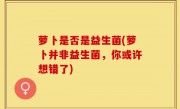 萝卜是否是益生菌(萝卜并非益生菌，你或许想错了)