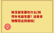 缺乏益生菌吃什么(如何补充益生菌？这些食物帮你达到目标)