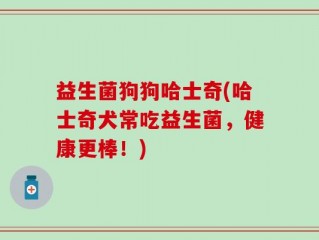益生菌狗狗哈士奇(哈士奇犬常吃益生菌，健康更棒！)