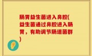 肠胃益生菌进入鼻腔(益生菌通过鼻腔进入肠胃，有助调节肠道菌群)