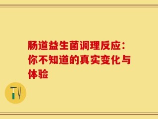 肠道益生菌调理反应：你不知道的真实变化与体验