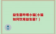 益生菌咋喂小猫(小猫如何饮用益生菌？)