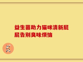 益生菌助力猫咪清新屁屁告别臭味烦恼