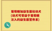葡萄糖加益生菌给幼犬(幼犬可受益于葡萄糖注入的益生菌营养素)