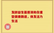 发酵益生菌原液助你重塑健康肠道，焕发活力生活