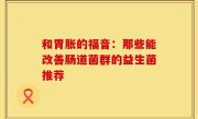 和胃胀的福音：那些能改善肠道菌群的益生菌推荐