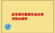 益生菌乳酸菌饮品处理流程全解析