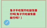 兔子不吃饭只吃益生菌行吗(兔子只吃益生菌能行吗？)