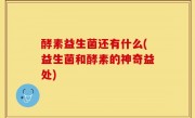 酵素益生菌还有什么(益生菌和酵素的神奇益处)