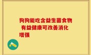 狗狗能吃含益生菌食物 有益健康可改善消化增强
