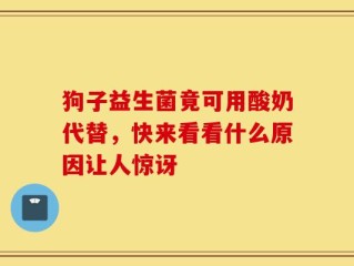 狗子益生菌竟可用酸奶代替，快来看看什么原因让人惊讶