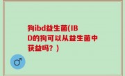 狗ibd益生菌(IBD的狗可以从益生菌中获益吗？)