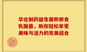 华北制药益生菌粉即食乳酸菌，助你轻松享受美味与活力的完美结合
