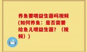 养鱼要喂益生菌吗视频(如何养鱼：是否需要给鱼儿喂益生菌？（视频）)