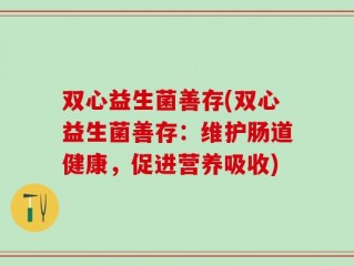 双心益生菌善存(双心益生菌善存：维护肠道健康，促进营养吸收)