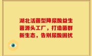 湖北活菌型降尿酸益生菌源头工厂，打造菌群新生态，告别尿酸困扰