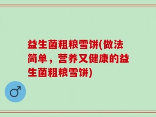 益生菌粗粮雪饼(做法简单，营养又健康的益生菌粗粮雪饼)
