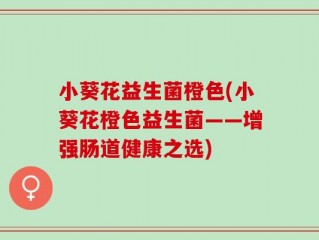 小葵花益生菌橙色(小葵花橙色益生菌——增强肠道健康之选)
