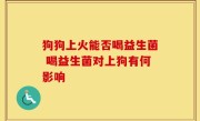 狗狗上火能否喝益生菌 喝益生菌对上狗有何影响