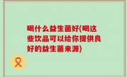 喝什么益生菌好(喝这些饮品可以给你提供良好的益生菌来源)