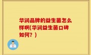 华润品牌的益生菌怎么样啊(华润益生菌口碑如何？)