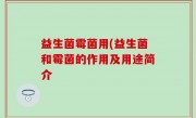 益生菌霉菌用(益生菌和霉菌的作用及用途简介